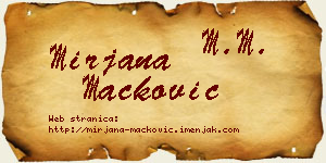 Mirjana Mačković vizit kartica